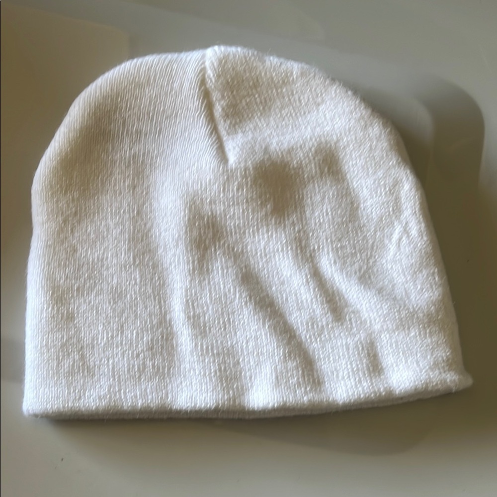 Kids White Beanie